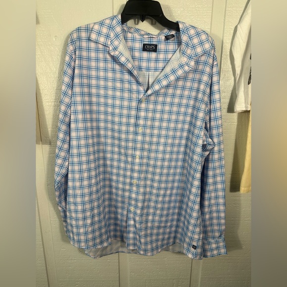 Chaps Ralph Lauren Blue Collared Plaid Button Down Long Sleeve Shirt Size XL EUC - Picture 1 of 8